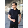Erkek Çizgi Detaylı Yakalı Triko Tişört