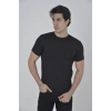 Erkek File Cepli Slim Fit T-shirt - Siyah