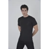 Erkek File Cepli Slim Fit T-shirt - Siyah
