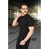 Erkek Fitilli Bisiklet Yaka Kısa Kollu Tişört