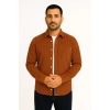 Erkek Fitilli Kadife Cepli Gömlek Oversize Rahat Kalıp - Kahverengi