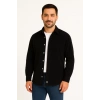 Erkek Fitilli Kadife Cepli Gömlek Oversize Rahat Kalıp - Siyah
