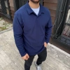 Erkek Fitilli Polar Sweatshirt – Düğmesiz Polo Yaka, Oversize Rahat Kalıp, Kalın Polar Kumaş, Kışlık Ve Baharlık Şık Günlük Üst - Lacivert