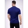 Erkek Fitilli Triko Dokuma Kısa Kol Tişört Yarım Boğaz Modern Yazlık T-Shirt - Lacivert