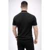 Erkek Fitilli Triko Dokuma Kısa Kol Tişört Yarım Boğaz Modern Yazlık T-Shirt - Siyah