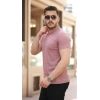 Erkek Hakim Yaka Dokuma Pamuklu Kumaş Kısa Kollu Tişört