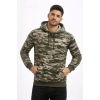 Erkek Kamuflaj Desenli 2 İplik 4 Mevsim Kapüşonlu Kanguru Cepli Hoodie Sweatshirt - Kamuflaj