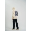 Erkek Kapşonlu Double Oversize Dijital Patchli SweatShirt - Krem