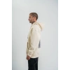 Erkek Kapşonlu Double Oversize Dijital Patchli SweatShirt - Krem