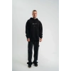 Erkek Kapşonlu Double Oversize Dijital Patchli SweatShirt - Siyah