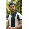 Erkek Kısa Kollu Polo Yakalı Blok Desenli Triko Bluz