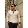 Erkek Kol Ve Yaka Detaylı Uzun Kollu Triko