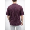 Erkek Premium Tişört OSY Yumuşak Dokulu Yıkamalı Oversize T-Shirt - Bordo