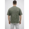 Erkek Premium Tişört OSY Yumuşak Dokulu Yıkamalı Oversize T-Shirt - Haki