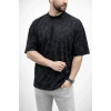 Erkek Premium Tişört OSY Yumuşak Dokulu Yıkamalı Oversize T-Shirt - Siyah