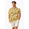 Erkek Tropikal Palmiye Desenli Kısa Kol Gömlek Hawaii Tarz Yazlık Rahat Kalıp - Desenli