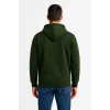 Erkek Üç İplik Kapüşonlu Tam Fermuarlı Kanguru Çepli SweatShirt Hoodie - Haki