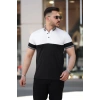Erkek Yakalı çift Renk Kısa Kollu T-shirt