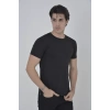 Erkek Yandan Fermuarli Slim Fit T-shirt - Siyah