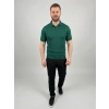 Erkek Yazlık Triko Dokuma Tişört Kısa Kol Polo Yaka T-Shirt - Koyu Yeşil