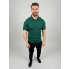 Erkek Yazlık Triko Dokuma Tişört Kısa Kol Polo Yaka T-Shirt - Koyu Yeşil