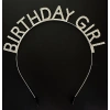 Gümüş Kristal Taşlı Birthday Girl Doğum Günü Tacı İthal Ürün A Kalite 17x16 cm (4940)