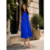 Kadın Aerobin Kumaş Eteği Düğme Detaylı Midi Boy Ikili Takım