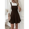 Kadın Askılı Sırttan çapraz Detaylı Kısa Kiloş Kadife Mini Elbise