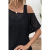 Kadın Askılı Yuvarlak Yaka Viskon Atlet Ve Yarasa Kollu Omuzdan Açık Dantel Bluz Ikili Takım