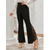 Kadın Dantel Eklemeli Ispanyol Paça Scuba Tayt Pantalon