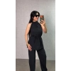 Kadın Halter Yaka Beli Kuşak Detaylı Ikili Takım