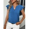 Kadın Kısa Kelebek Kollu V Yakalı Bluz