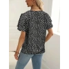 Kadın Kısa Kollu Kolları Volanlı Baskılı Süprem Bluz