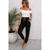 Kadın Kısa Kollu Madonna Yaka Viskon Krop Bluz Cepli Iki Iplik Eşofman Takım