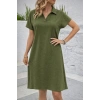 Kadın Kısa Kollu V Yaka Aerobin Kumaş Diz üstü Elbise