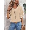 Kadın Kısa Kollu V Yakalı Viskon Bluz