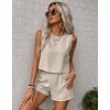 Kadın Kolsuz Bisiklet Yakalı Kısa Bluz Ve Short Ikili Takım