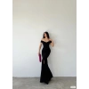 Kadın Madonna Yaka Ithal Krep Maksi Boy Elbise