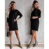 Kadın Omuz Detay İki İplik Mini Elbise