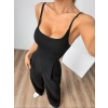 Kadın Omuzdan Askılı Sırtı Açık Bol Kesim Janjan Krep Tulum