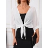 Kadın Truvakar Kol önden Bağlamalı Kısa şifon Bolero Ceket