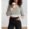 Kadın Uzun Kollu Balıkçı Yaka Crop Triko Bluz