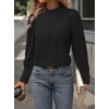 Kadın Uzun Kollu Balıkçı Yaka önden Dikişli Dokuma Bluz
