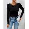 Kadın Uzun Kollu Bisiklet Yaka Süprem Bluz