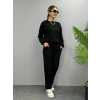 Kadın Uzun Kollu Bisiklet Yaka Viskon Iki Iplik Bluz Ve Pantolon Ikili Takım
