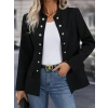 Kadın Uzun Kollu Hakim Yaka önden Düğmeli Kısa Atlas Ceket