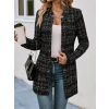 Kadın Uzun Kollu Kırlangıç Yaka önü Açık şanel Ceket