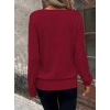 Kadın Uzun Kollu Kruvaze Yaka Kol Ve Etek Ucu Manşet Detay Yumoş Bluz