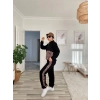 Kadın Uzun Kollu Leopar Detay Sweat Ve Yanı Leopar şerit Detay Pantolon Ikili Takım