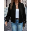 Kadın Uzun Kollu önden Fermuarlı Cepli Modal Ceket